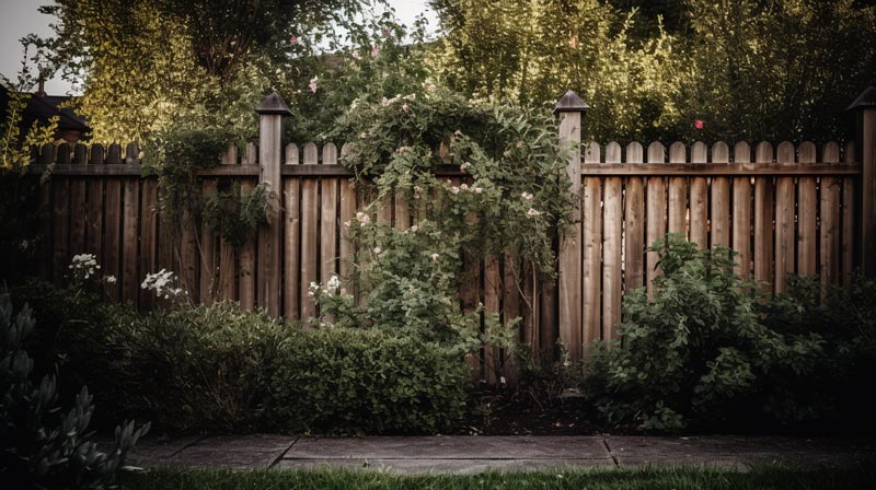 Beautiful Garden with Wooden Fence