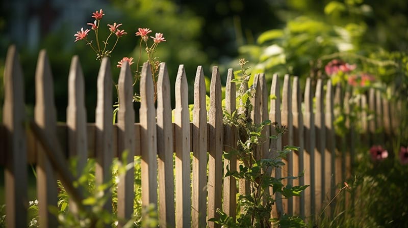 Garden Fence with Beautiful Flowers