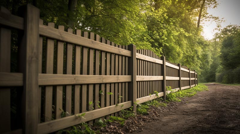 A Park Fence with Trees