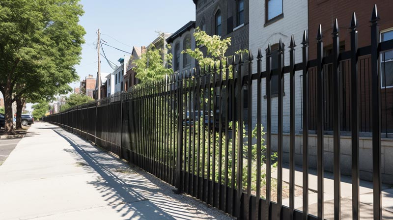 A Fence Property Lines in an Urban City