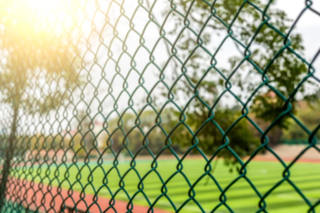 Green Chain link fence